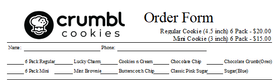 Crumbl Order Form